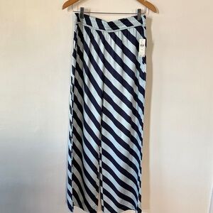 Maeve navy and light blueStriped Wide Leg Pants